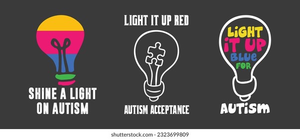 Autism T shirt Design Bundle, Vector Autism T shirt  design, Autism shirt,  Autism typography T shirt design Collection