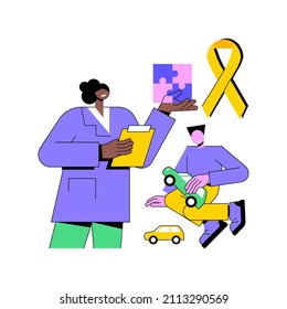 Autism Treatment Abstract Concept Vector Illustration. Autism Therapy, Applied Behavior Analysis, Children Development, Disorder Counseling, Cognitive Disability Treatment Abstract Metaphor.