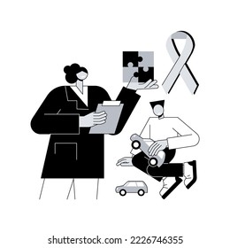 Autism treatment abstract concept vector illustration. Autism therapy, applied behavior analysis, children development, disorder counseling, cognitive disability treatment abstract metaphor.
