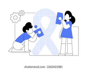 Autism treatment abstract concept vector illustration. Autism therapy, applied behavior analysis, children development, disorder counseling, cognitive disability treatment abstract metaphor.