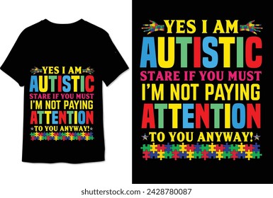 autism tshirt design colorful graphic autism tshirt  Autism Awareness T-shirt Design