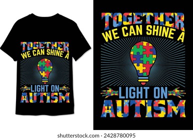 autism tshirt design colorful graphic autism tshirt  Autism Awareness T-shirt Design