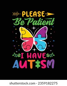 autism t-shirt design, fashion, illustration, clothing, banner, concept, 