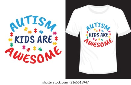 Ilustración del vector de diseño de camisetas de autismo