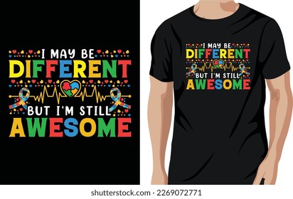 Autism t-shirt design vector and Mug design 