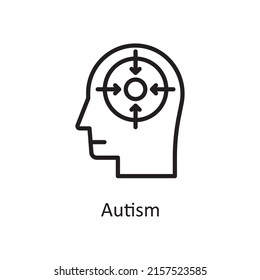 Autism vector outline Icon Design illustration. Human Mentality Symbol on White background EPS 10 File