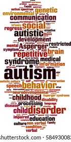 Autism word cloud concept. Vector illustration