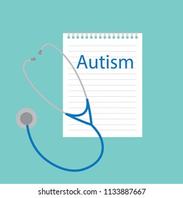 autism written in a notebook- vector illustration