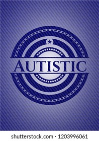 Autistic emblem with denim texture