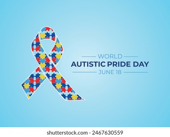 Autistic Pride Day. 18 June. Holiday concept. Template for background with banner,poster and card.Vector illustration. Flat design. 