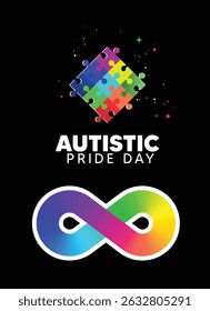 Autistic Pride Day 18 June vector poster