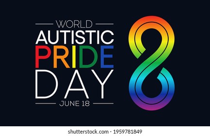 Autistic Pride Day is a pride celebration for autistic people held on June 18th every year. Vector illustration.