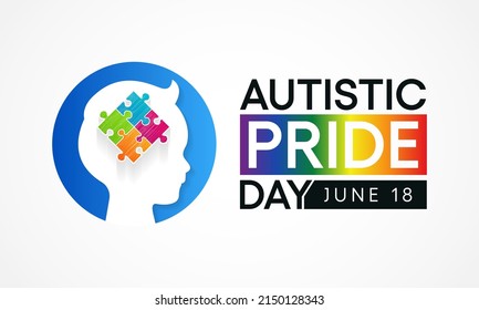 Autistic Pride Day is a pride celebration for autistic people held on June 18th every year. Vector illustration.