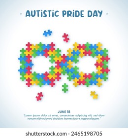 Autistic Pride Day with colorful jigsaw puzzles