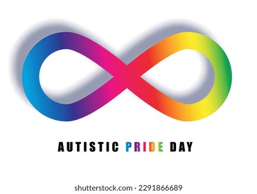 Autistic Pride Day. Colorful rainbow infinity