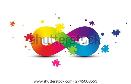 Autistic Pride Day. Colorful rainbow infinity. Autism awareness symbol. Infinity sign color spectrum. Rainbow gradient in the shape of the infinity sign. Neurodiversity Symbol. Autism awareness day