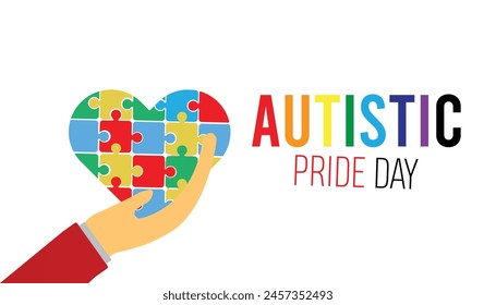Autistic Pride Day every year in June. Template for background, banner, card, poster with text inscription.
