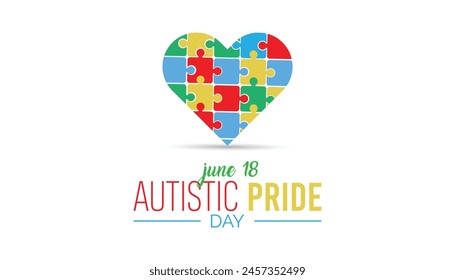Autistic Pride Day every year in June. Template for background, banner, card, poster with text inscription.