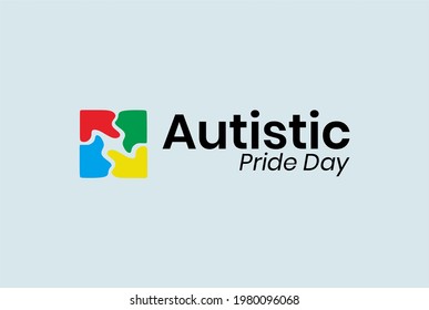 Día del Orgullo Autista, concepto de vacaciones. Plantilla para fondo, banner, tarjeta, cartel, camiseta con inscripción de texto, vectores eps 10