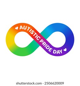 Autistic Pride Day Infinity Symbol Rainbow gradient isolated sign illustration