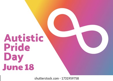 Autistic Pride Day. June 18. Holiday concept. Template for background, banner, card, poster with text inscription. Vector EPS10 illustration