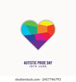 Autistic Pride Day, Post, banner, card, June 18. Autistic Pride Day Poster,  Vector illustration, social media post