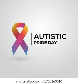 autistic pride day with ribbon colorful, on 18 june