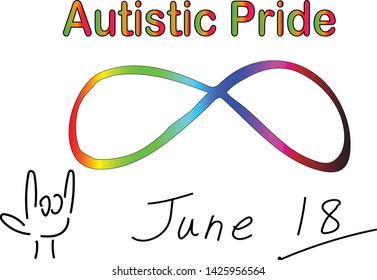 Autistic Pride Day sign or symbol at June 18. holiday and observance 