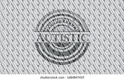Insignia de plata autista. Patrón de escalas. Ilustración vectorial. Detallado.