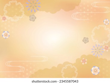 Autmn background with Japanese patterns