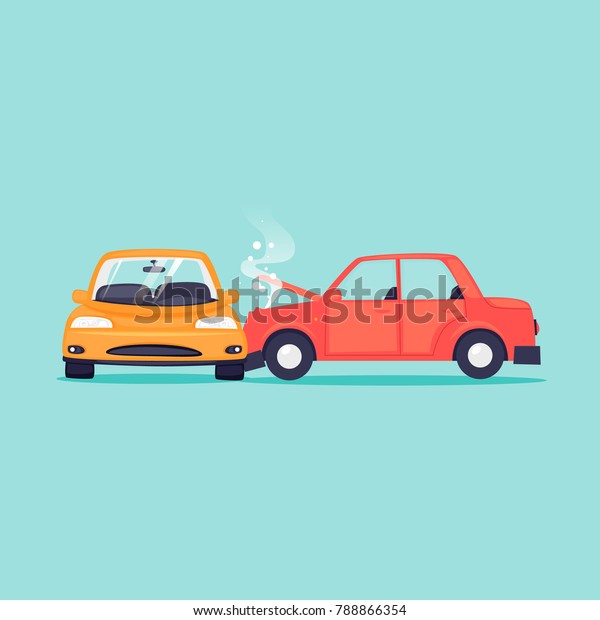 Auto Accident, auto insurance. Flat design\
vector illustration.