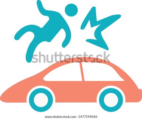 Auto Accident, auto insurance trendy icon on\
white background for web\
graphic