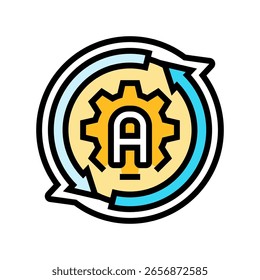 ícone de cor do recurso de ajuste automático vetor. sinal de recurso de ajuste automático. ilustração de símbolo isolado