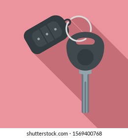 Auto alarm key icon. Flat illustration of auto alarm key vector icon for web design