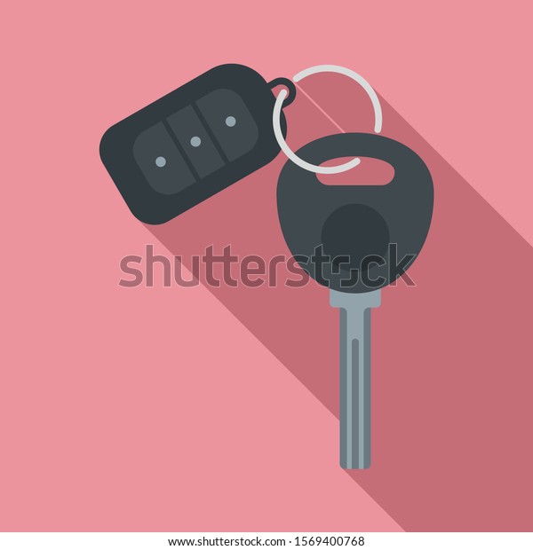 Auto alarm key icon. Flat illustration of auto\
alarm key vector icon for web\
design
