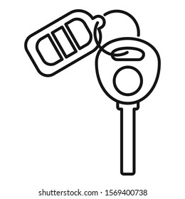 Auto alarm key icon. Outline auto alarm key vector icon for web design isolated on white background