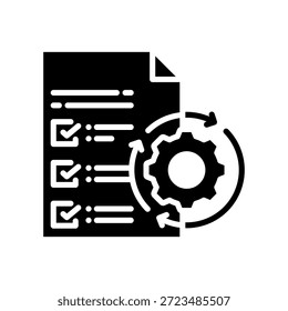 Ilustração de vetor de glifo de ícone de aprovação automática