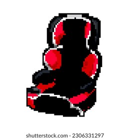 auto baby car seat game pixel art retro vector. bit auto baby car seat. old vintage illustration