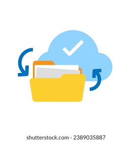 Auto backup file to cloud storage concept illustration flat design vector eps10. simple, modern graphic element for landing page ui, infographic, icon