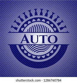 Auto badge with jean texture