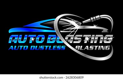 Modelo de ilustração de vetor de logotipo de explosão automática com fundo preto