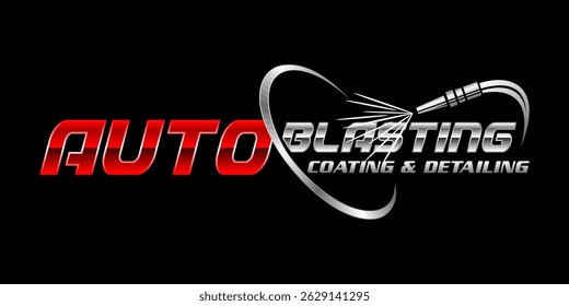 Auto blasting logo vector illustration. Simple letter design in black background