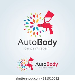 Auto Body, Car Painting Logo Template