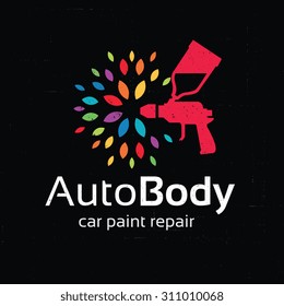 Auto Body, Car Painting Logo Template