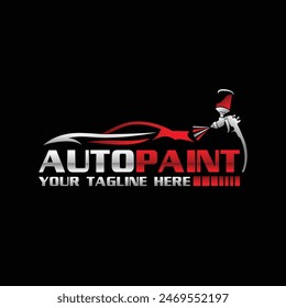 Auto body color Painting logo vector template