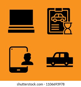 auto, body, mockup and tech icons set. Vector illustration for web and design