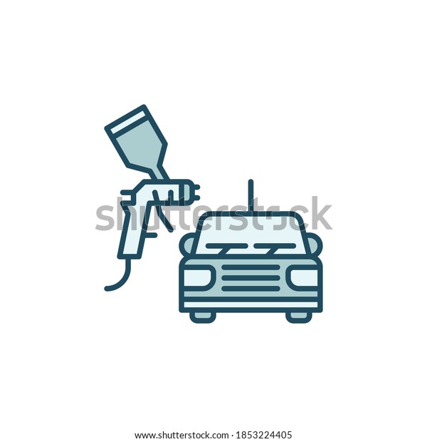 Auto Body Painting Concept Vector Colored Stock Vector (Royalty Free ...