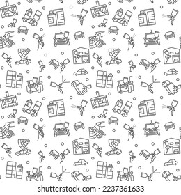 Auto Body Painting vector concept minimal outline seamless pattern or background