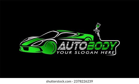 auto body shop logo template repair, repaint restoration. with simple modern style isolated on background  svg