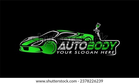 auto body shop logo template repair, repaint restoration. with simple modern style isolated on background 